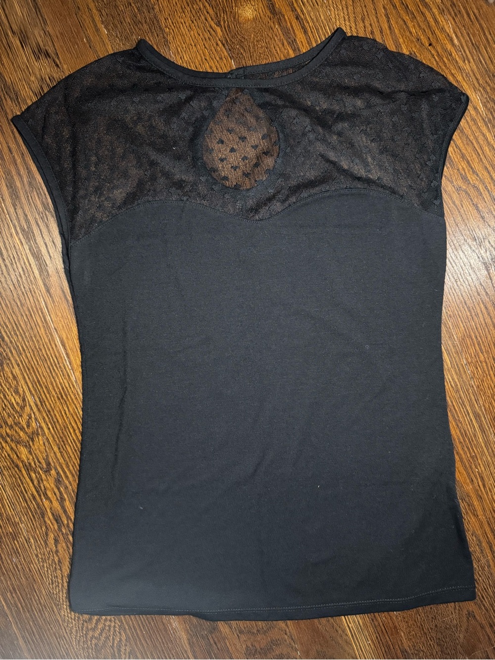 Black Heart Mesh Top